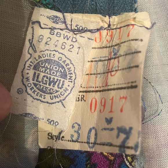 Vintage Retro Paisley Long Sleeve Collared Mini Dress size S - Picture 7 of 10